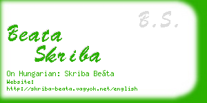 beata skriba business card